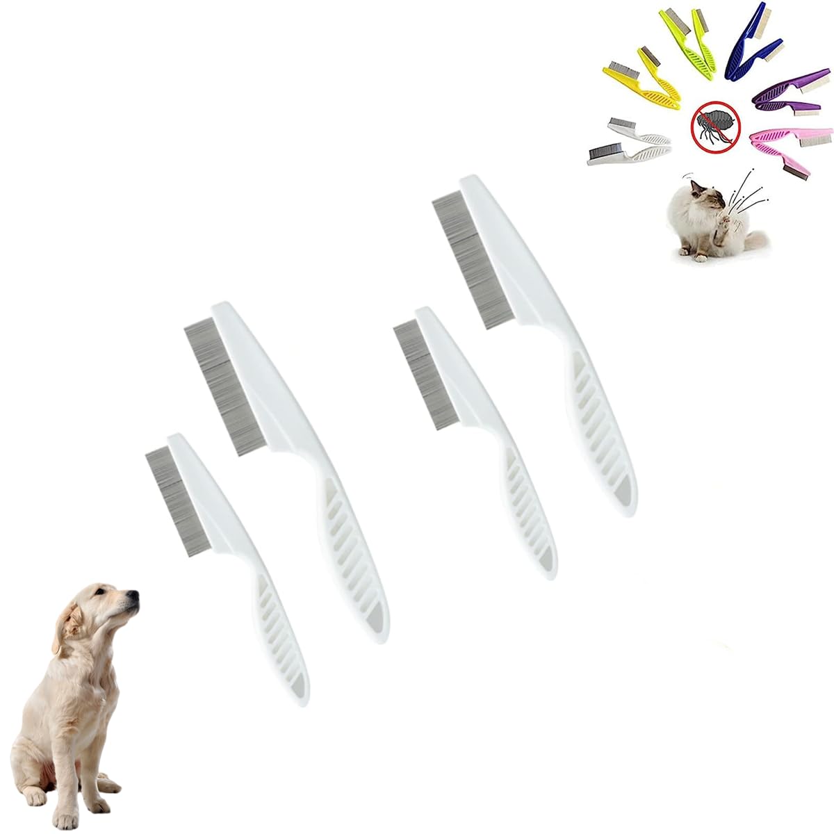 Pet Hair Comb, Pet Comb Dog Combs for Grooming, Cat,Dog Lice Comb, Flea