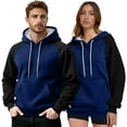 thumbnail image 4 of Coorders Womens Fleece Full Zip Hoodie, Unisex Sherpa Heavyweight Warm Sweatshirt Jacket with Pockets ,Plus Dark Blue,Size L, 4 of 8
