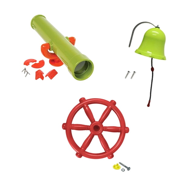 Accesorios para : telescopio de juguete, actividades de juego de rol versátiles, accesorios para casas en los árboles y patios naranja verde rojo