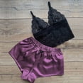thumbnail image 4 of Leesechin Womens Nightgown Lace Satin Bra Camisole Sling Tops Shorts Nightwear Two Piece Set on Clearance, 4 of 6