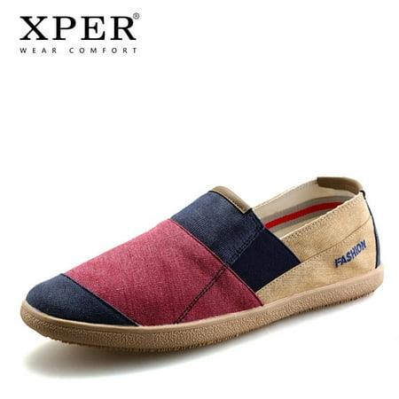 

Fashion Soft Casual Shoes Men Loafers Summer Canvas Breathable Footwear Flats Walking Cotton Male Red