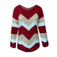 thumbnail image 4 of Viikei Womens Sweaters Cardigan Sweaters for Women Clearance $5.00 Fashion Women's Wave Contrast Color Long-sleeved Pullover Loose Casual Sweater, 4 of 5