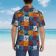 thumbnail image 4 of Fotbe colorful plaid Dinosaur Camisa Hawaiana para Hombre Unisex – Camisa Casual de Verano con Botones de Manga Corta de Algodón y Lino,X-Large, 4 of 7