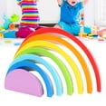 thumbnail image 1 of Juguete de construcción para ensamblaje, juguete de construcción de puente de arco de madera de colores del arco iris, puente de arco de colores del arco iris, estándares líderes en la industria, 1 of 10