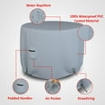 thumbnail image 3 of Round Patio Table Cover 18 Oz Waterproof - 100% Weather Resistant Outdoor Round Table Cover with Air Pocket and Drawstrap for Snug Fit (48" Dia x 24" H, Grey), 3 of 7