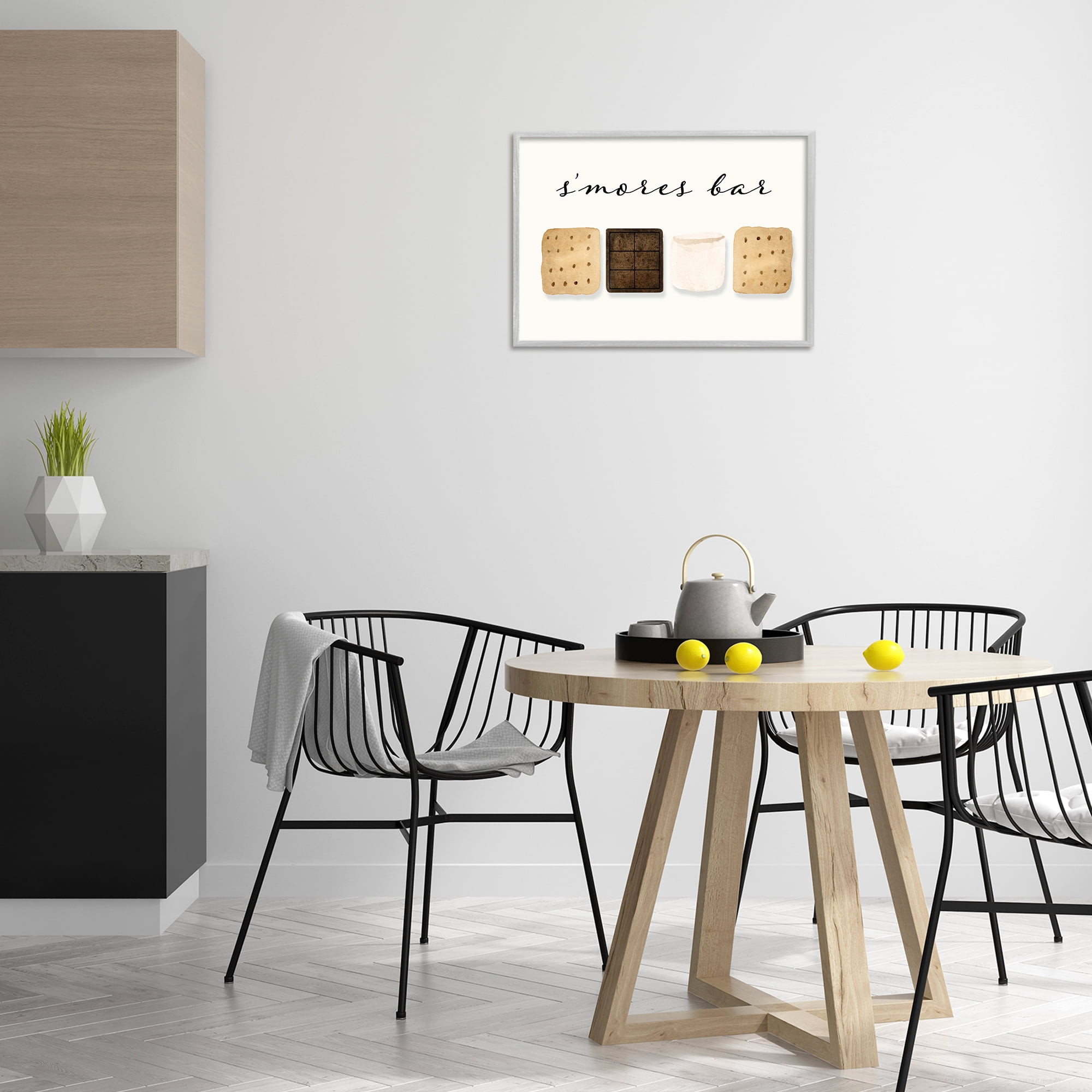 Stupell Industries S'mores Bar Ingredients Food & Beverage Painting Gray Framed Art Print Wall Art, 24 x 16