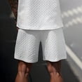 thumbnail image 5 of Men's Herringbone Textured Shorts with Drawstring Waist and Pockets Summer Causal Shorts, XL, 5 of 7