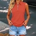 thumbnail image 5 of Womens Summer Tank Tops formal Collared Button Sleeveless Blouse Sleeveless Tops for Women Red M, 5 of 9