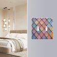 thumbnail image 4 of Yayeee Toggle Light Switch Wall Plate 2-Gang 4.56"x4.48" Decorative Outlet Cover, Pink Shimmering Pattern, 4 of 7