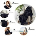 thumbnail image 2 of Home Black Flannel Fleece Throw Blanket Queen Size, Solid Ultra Soft Luxury Double Side Fuzzy & Plush Fall Blanket for Couch Pet, Fluffy Cozy Throw Blanket -All Season Premium Bed Blanket-(90"x90"), 2 of 11