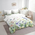thumbnail image 3 of Homewish Multicolor Butterflies 7-Piece Twin Bedding Sets,Cute Country Floral Bedding Comforter Set,Green White Sheet Sets For Girl Teens,Super Cozy Room Decor Reversible, 3 of 8