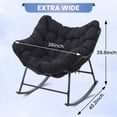thumbnail image 6 of TUAREX Outdoor Rattan Rocking Chair, Oversized Papasan Chair with Padded Cushion, Perfect Rocker for Garden, Porch, Comfortable Wicker Swing Chair for Adults, Black, 6 of 6