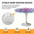thumbnail image 6 of Purple Pink Bee Lavender Elastic Fitted Round Table Cover Watercolor Plant Waterproof Outdoor Tablecloth for Holiday Party, Picnic, Patio & Dining Fits Tables Up to 55"-60", 6 of 8