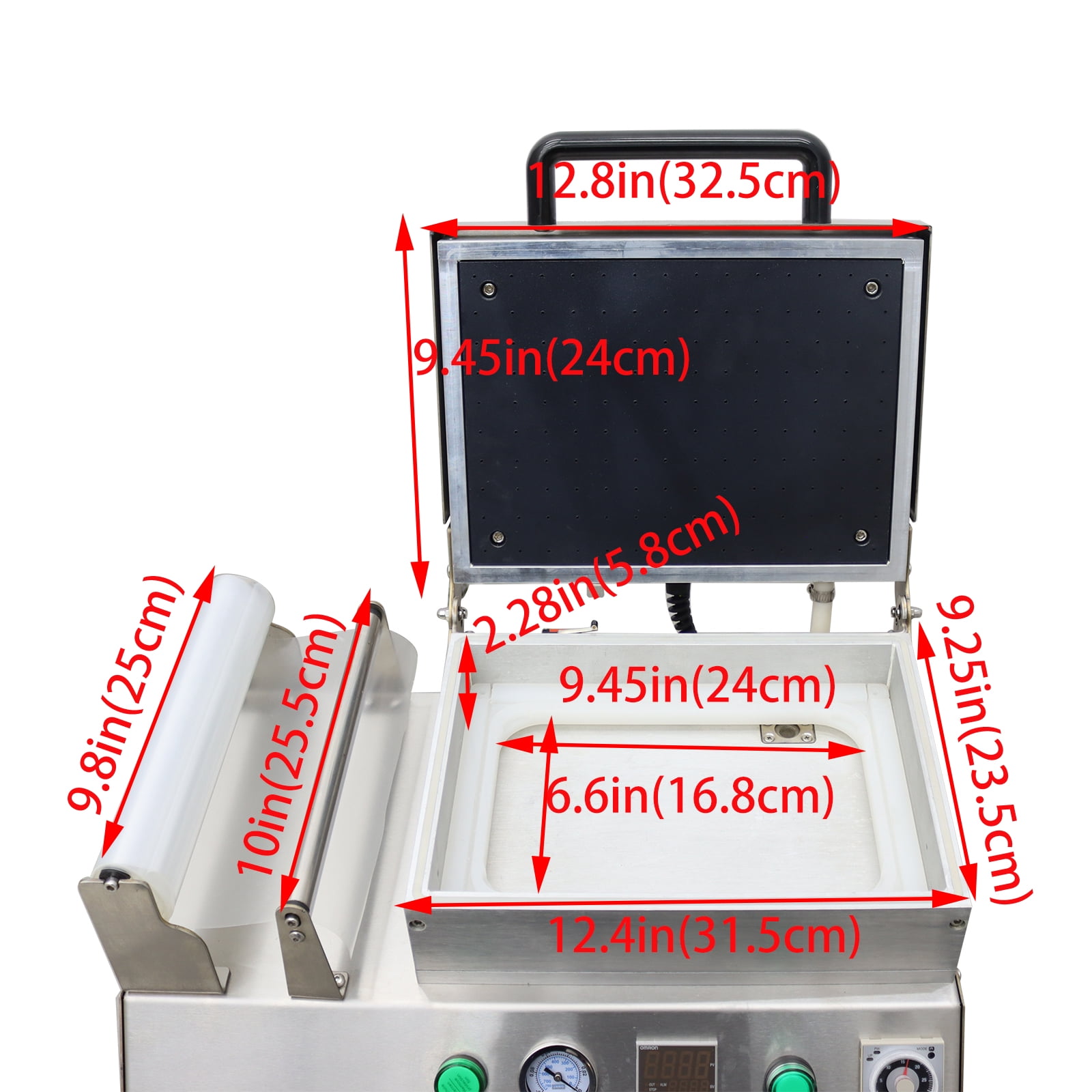 Bench Vacuum Sealer Machine 9.8inch Membrane Width Vacuum Close Fitting Packaging Machine 110V