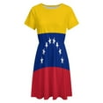 thumbnail image 4 of Venezuela Flag Short Sleeve Dress Women Summer Evening Dresses Ladies Sundress, 4 of 7