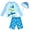 Blue, variant on NIPAXO Boys Swimwear Long Sleeve Shark Graphic Sun Protection Quick Dry Swim Suit for Boys with Swim Shorts and Hat Set,Sizes 4-5Y