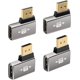 thumbnail image 1 of Adaptador 8K DisplayPort 1.4 plano de 90 grados y 270 grados, paquete 4, convertidor conector vertical DP macho a hembra en ángulo recto, extensor forma L DP, compatible con 8K@60Hz, 4K Plano, 1 of 4