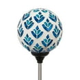 thumbnail image 3 of Evergreen 22"H Solar Mosaic Globe Garden Stakes, Peacork Blue, 3 of 3