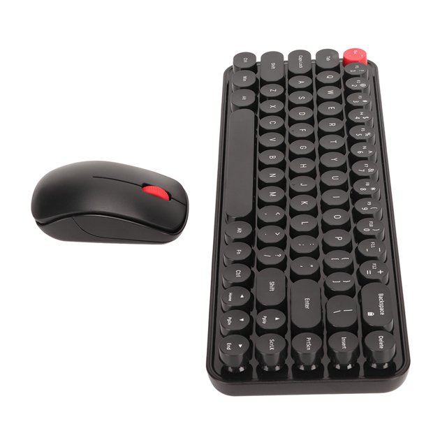 Combo de Teclado y Ratón Retro Juego de Teclado y Ratón de 24 G 68 Teclas Redondas Inalámbricas Teclado y Ratón de 3 DPI Juego de Teclado y Ratón para Juegos de ANGGREK Otros