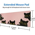 thumbnail image 3 of Large Gaming Mouse Pad with Seam Edge, Anti-Slip Extended Mouse Pad with Micro-Weave Cloth Surface,Waterproof Keyboard Pad, Desk Pad for Gamer Office Home XL 31.5" x 11.8" Cute Cats, 3 of 5