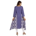 thumbnail image 5 of Moomaya Solid Rayon Kurta For Women bell Sleeve Drawstring Neck Long Ethnic Kurti, 5 of 7
