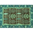 thumbnail image 1 of Ahgly Company Indoor Rectangle Oriental Turquoise Blue Traditional Area Rugs, 5' x 7', 1 of 4