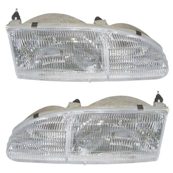 Headlights Headlamps Left & Right Pair Set NEW for 94-95 Ford Thunderbird