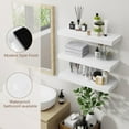 thumbnail image 5 of Floating Shelves for Wall - White Wood Wall Shelves Set of 3 - Modern Style Wooden Shelves for Room Decor & Storage, 5 of 6