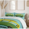 thumbnail image 6 of Ambesonne Travel Duvet Cover Sets, Single Surf Bus Holiday, 2-King, Seafoam and Multicolor, 6 of 7