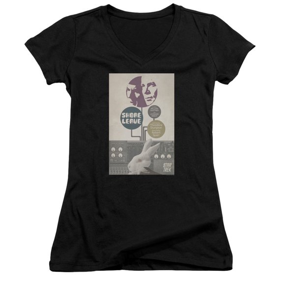 Star Trek Tos Episode 15 Junior Women's V-Neck T-Shirt Black
