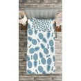 thumbnail image 3 of Ambesonne Blue Quilted Bedspread Set 2 Pcs, Tropical Fruit Pineapple, Twin Size, Blue White, 3 of 3