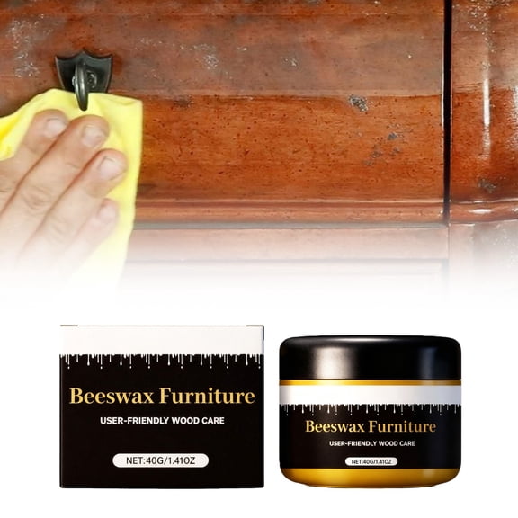 Furniture Wax, Beeswax Furniture Polish & Wood Conditioner | All-Natural Wood Restorer for Tables, Cabinets & Wooden Tools | for All Wood Types & Colors | Waterproof (1)