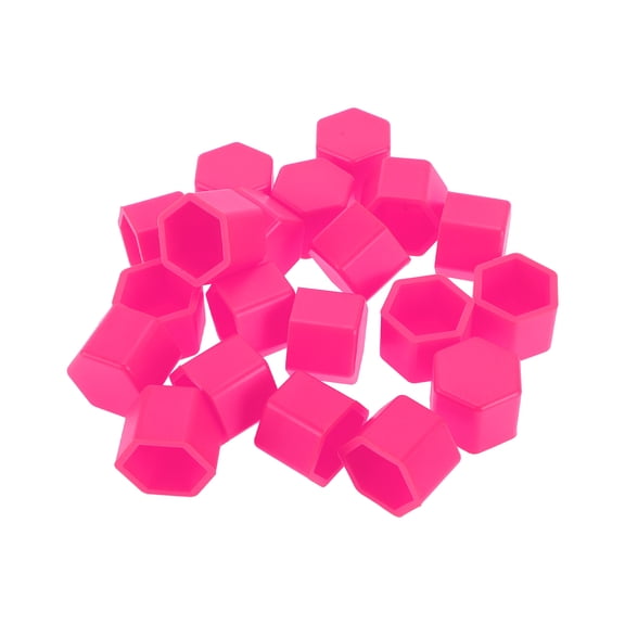 Unique Bargains 20 Pcs Wheel Lug Nut Bolt Rims Tire Nut Screws Dust Cap Cover Nut Protection Silicone Fluorescent Pink 2.5x21x20.6mm