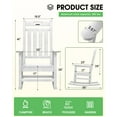 thumbnail image 4 of SUUNYN Set of 4 Outdoor Rocking Chairs, Oversized HDPE Porch Rockers for Patio Deck, All-Weather, 380lbs Load, White, 4 of 8