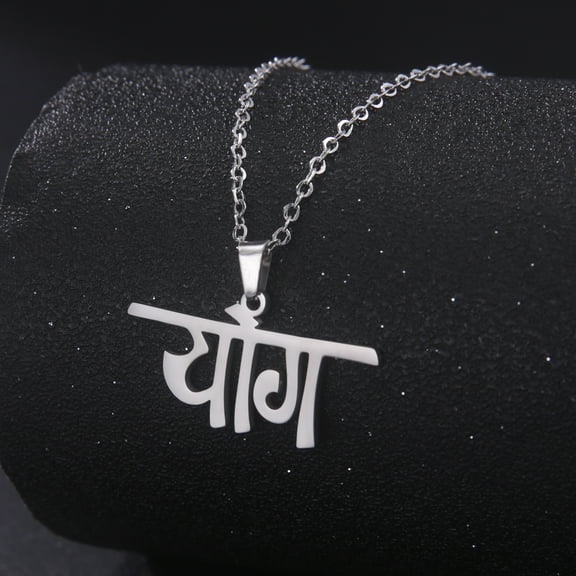 EUEAVAN Silver Hebrew Alphabetus Pendant Necklace for Women Stainless Steel Jewelry