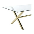 thumbnail image 4 of Pangea Home Beverly Modern Glass & Polished Steel Dining Table in Gold & Clear, 4 of 6