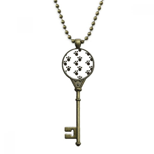 Dog Animal Claw Paw Print Protect Animal Key Necklace Pendant Tray Embellished Chain