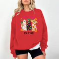 thumbnail image 2 of Womens Halloween Crewneck Sweatshirt Cute Ghost Spooky Tops Womens Halloween Sweatshirt, Vintage Witch Graphic, Oversized Sweatshirt, Long Sleeve Pullover, Casual Fashion, Fall Tops, 2 of 7