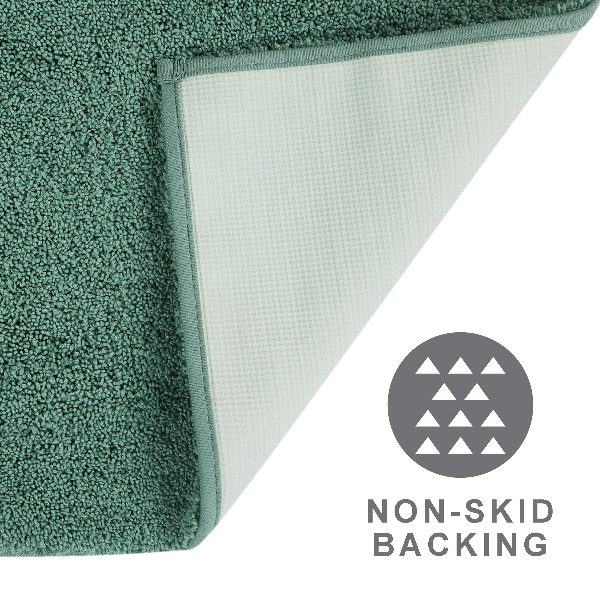 Mainstays Performance Recycled Polyester Bath Rug, Green Sage, 24" x 40"