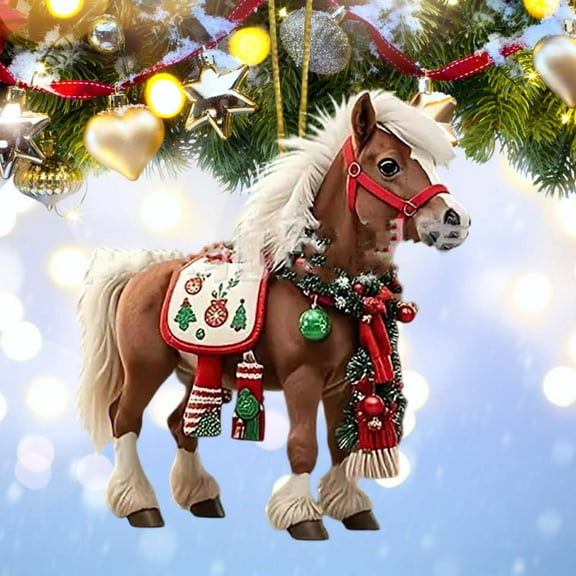 FYHALE Christmas Horses Pendant 2025 Holiday Collection – Christmas Decor Ornament Holiday Horse Ornament Collectible Model Horse, Christmas Gifts for Collectors