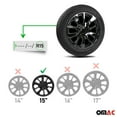 thumbnail image 3 of OMAC 15 Inch Wheel Rim Covers Hub Caps for Nissan Versa ABS Black 4Pcs, 3 of 10