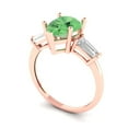 thumbnail image 2 of 2.5 ct Pear Cut Simulated Green Diamond Three-Stone Engagement Ring for Women in 18K Rose Gold, 2 of 5