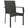 thumbnail image 2 of vidaXL Chaises de Jardin avec Coussins 4 Pcs Rotin Synthétique Noir, 2 of 5