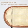 thumbnail image 5 of Dycanpo 18" Faux Leather Rattan Dining Chairs Set of 2 with Metal Legs, Modern Whiskey Brown, 5 of 7