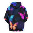 thumbnail image 3 of Vibrant Butterfly Pattern Men's Women Vintage 3D Hooded Sweatshirt - All-Season Loose Fit Streetwear, 3 of 6