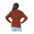 thumbnail image 4 of Zehisen Women's Half Zip Sweaters Casual Long Sleeve V-Neck Collar Ribbed Knitted Slouchy Pullover Tops Red L, 4 of 7