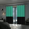 thumbnail image 6 of Lfeey Room Darkening Curtains, 84 inch long Blackout Curtains for Bedrooms, Cyan and Black, 2 Pieces, 6 of 6