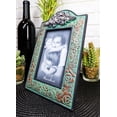 thumbnail image 5 of Western Silver Roses Turquoise Faux Tooled Leather Picture Photo Frame 4"X6", 5 of 5