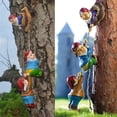thumbnail image 4 of Garden Gnome Tree Hugger Statues Outdoor Decoration Climbing Dwarf Resin Hanging Ornament for Yard Art Patio Porch Creative Gift for Garden Lovers _ Style A, 4 of 7