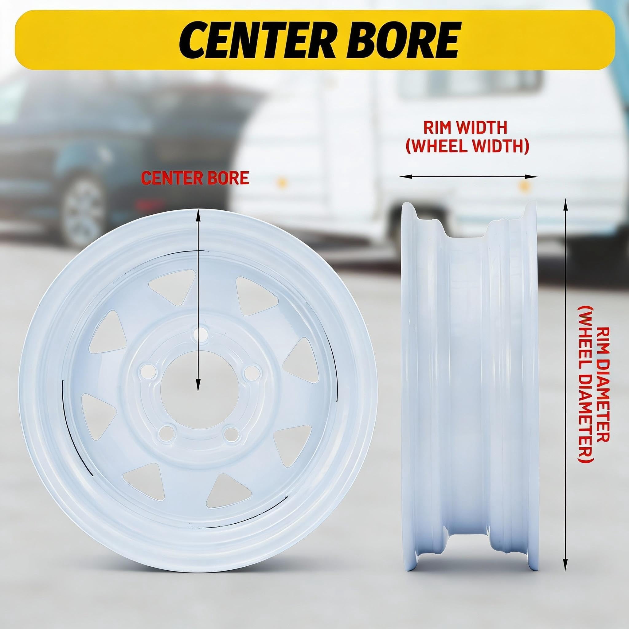 Set of 2 Trailer Tire Wheel Assembly 4.80-12 4.80x12 480-12, 6-Ply Load Range C, 5 Lug On 4.5" Fit Travel/Camper/Utility/Boat Trailers